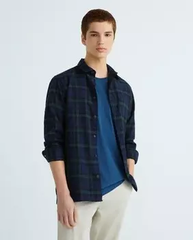 Фланелевая рубашка узкого кроя Selected, темно-зеленый