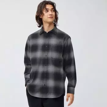 Фланелевая рубашка в клетку А GU, черный