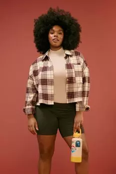 Фланелевая рубашка в клетку больших размеров Forever 21, мерло