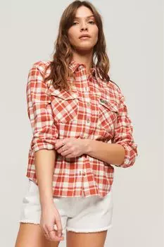 Фланелевая рубашка в клетку Lumberjack Superdry, оранжевый