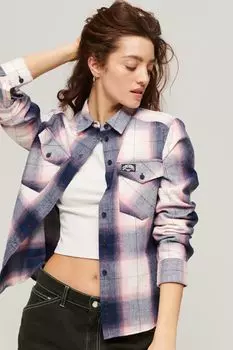 Фланелевая рубашка в клетку Lumberjack Superdry, розовый