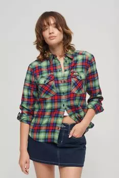 Фланелевая рубашка в клетку Lumberjack Superdry, зеленый