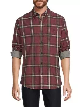 Фланелевая рубашка в клетку на пуговицах Weatherproof Vintage, цвет Cabernet