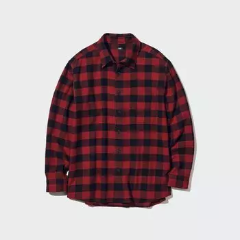 Фланелевая рубашка в клетку UNIQLO, красный