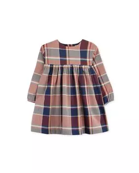 Фланелевое платье для девочки с клетчатым принтом KNOT, мультиколор