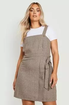 Фланелевое платье-джемпер с запахом plus Boohoo, серый