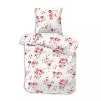 Фланелевое постельное белье Dream Sleep Basic Herning красное 135x200 см + 80x80 см Traumschlaf