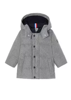 Фланелевое светло-серое пальто для мальчика Jacadi Paris