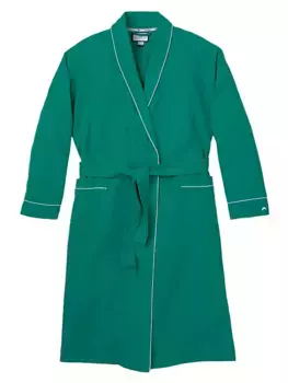 Фланелевой халат с завязками на талии Petite Plume, зеленый