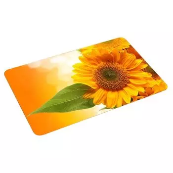 Фланелевой нескользящий водопоглощающий ковер с подсолнечником для двери, украшение для ванной комнаты-5 Stuttg, мультиколор