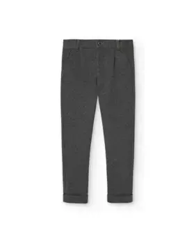Фланелевые брюки чинос для мальчика с карманами и шлевками на поясе Boboli, темно-серый