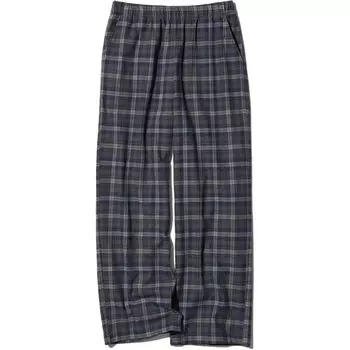 Фланелевые брюки клетчатые Uniqlo, серый