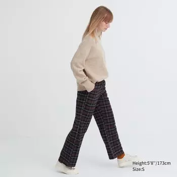 Фланелевые брюки Uniqlo, темно коричневый