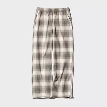 Фланелевые брюки в клетку UNIQLO, бежевый