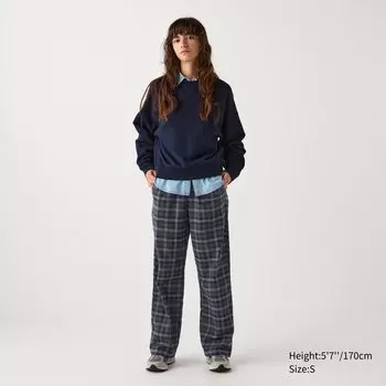 Фланелевые брюки в клетку UNIQLO, серый