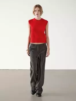 Фланелевые брюки в тонкую полоску Massimo Dutti, бежевый