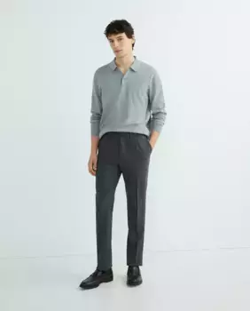 Фланелевые мужские брюки темно-синего цвета на заказ Mirto, серый