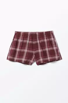 Фланелевые шорты боксеры Monki, красный