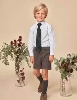 Фланелевые шорты для мальчика с шлевками на талии Gocco, темно-серый