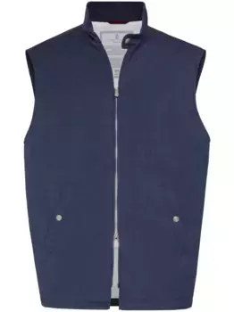 Фланелевый жилет Brunello Cucinelli, синий