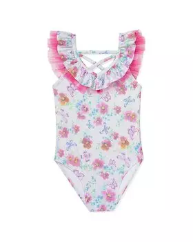 Flapdoodles Цветочный принт с бабочками, цельный купальник, цвет multi