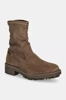 FLAT SOCK BOOT SUE MIX замшевые ботильоны Calvin Klein, коричневый