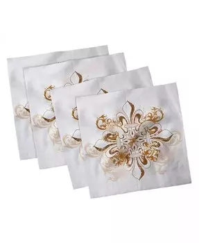 Fleur De Lis Набор из 4 салфеток, 12 x 12 дюймов Ambesonne, коричневый