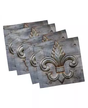 Fleur De Lis Набор из 4 салфеток, 18 x 18 дюймов Ambesonne, мультиколор
