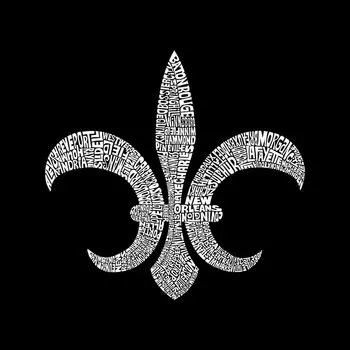 FLEUR DE LIS - ПОПУЛЯРНЫЕ ГОРОДА ЛУИЗИАНЫ - мужская футболка с длинным рукавом с надписью Word Art LA Pop Art
