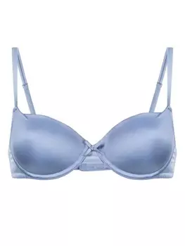 Fleur Du Mal атласный бюстгальтер-балконет Luxe, синий