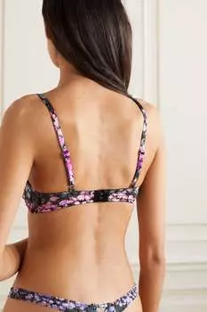 FLEUR DU MAL Бюстгальтер балконет из эластичного джерси с цветочным принтом на косточках, розовый