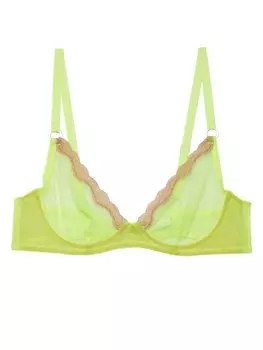 Fleur Du Mal бюстгальтер с чашечками на косточках и кружевными деталями, зеленый