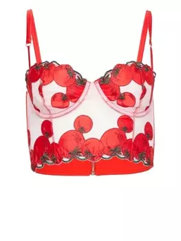 Fleur Du Mal бюстгальтер с вышивкой в виде помидора, красный