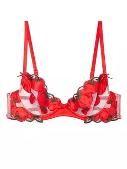 Fleur Du Mal бюстгальтер Tomato с вышивкой, красный