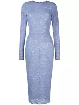Fleur Du Mal кружевное платье миди Le Stretch, синий
