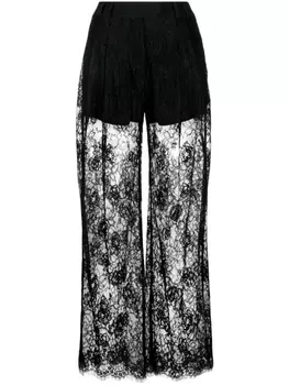 Fleur Du Mal кружевные брюки широкого кроя, черный