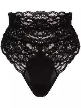 Fleur Du Mal кружевные трусы 'Charlotte' с завышенной посадкой, черный