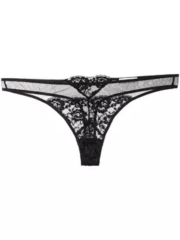 Fleur Du Mal кружевные трусы-стринги Foxy, черный