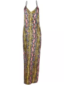 Fleur Du Mal платье-комбинация макси, зеленый