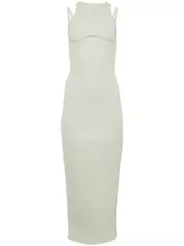 Fleur Du Mal платье макси без рукавов из трикотажного полотна, нейтральный цвет
