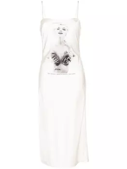 Fleur Du Mal платье миди Marilyn без рукавов, белый
