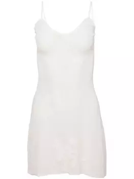 Fleur Du Mal платье мини ажурной вязки, белый