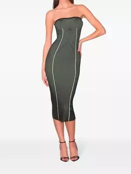 Fleur Du Mal платье в рубчик, зеленый