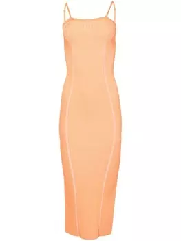 Fleur Du Mal платье в рубчик, оранжевый