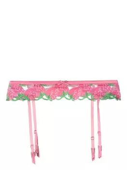 Fleur Du Mal полупрозрачный пояс для чулок, розовый