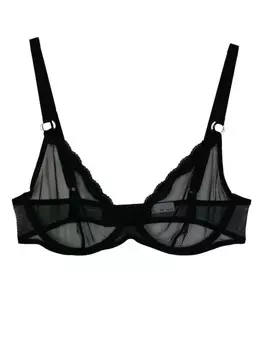 Fleur Du Mal прозрачный бюстгальтер Demi из тюля, черный