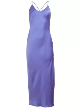 Fleur Du Mal шелковое платье-комбинация, синий