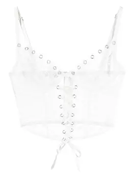 Fleur Du Mal топ-бюстье с люверсами и шнуровкой, белый