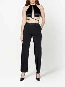 Fleur Du Mal топ с открытой спиной и кристаллами, черный