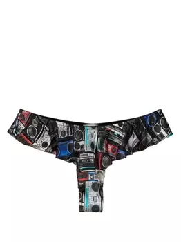 Fleur Du Mal трусы-брифы Luxe с графичным принтом, черный